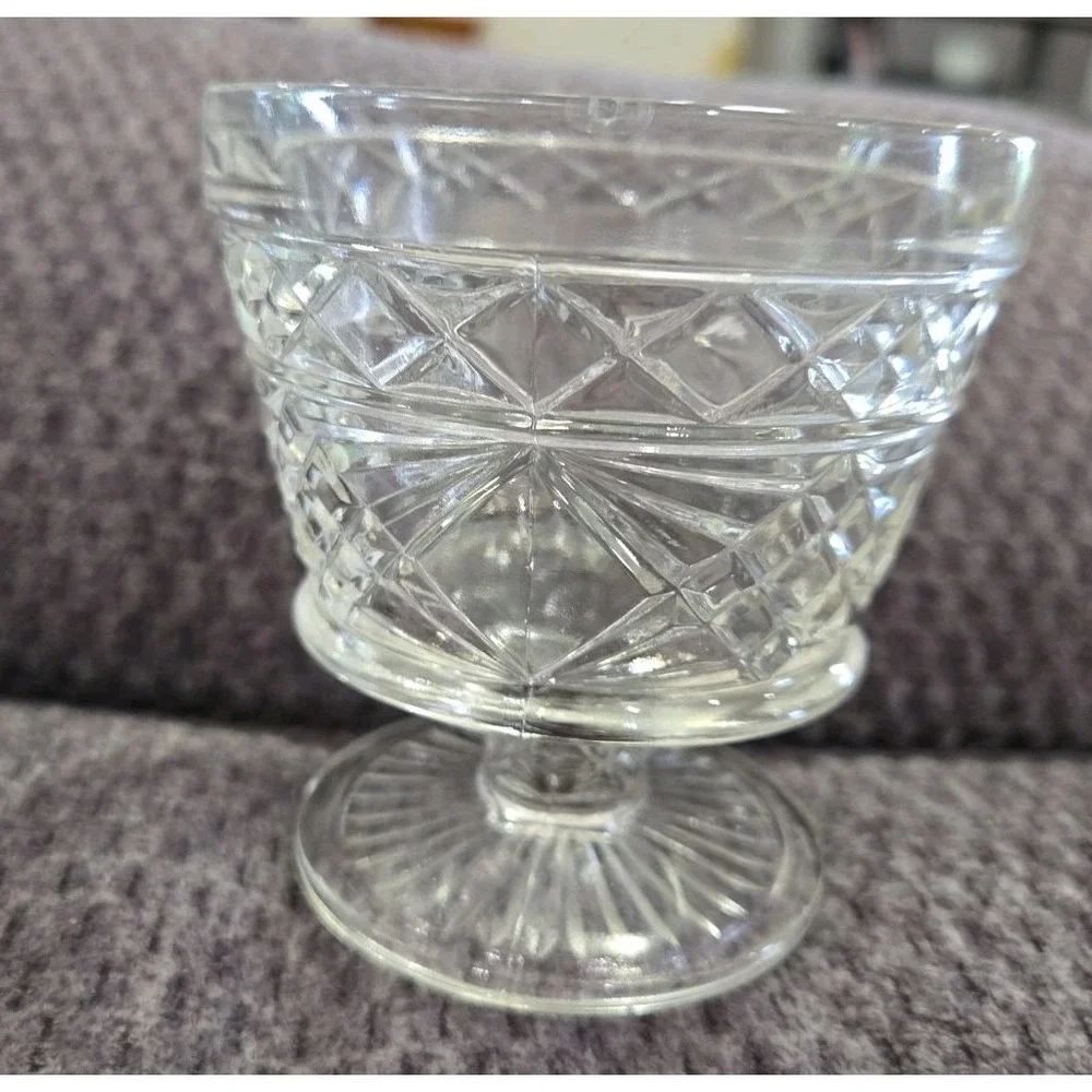 VINTAGE SET OF 5‎ CUT GLASS SHERBERT DESSERT CUPS PUDDING